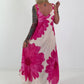 Kleid mit floralem Print - creme -pink