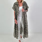 Blouse dress with leopard print - khaki