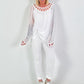 Silk Tunic with Crocheted Neckline - White