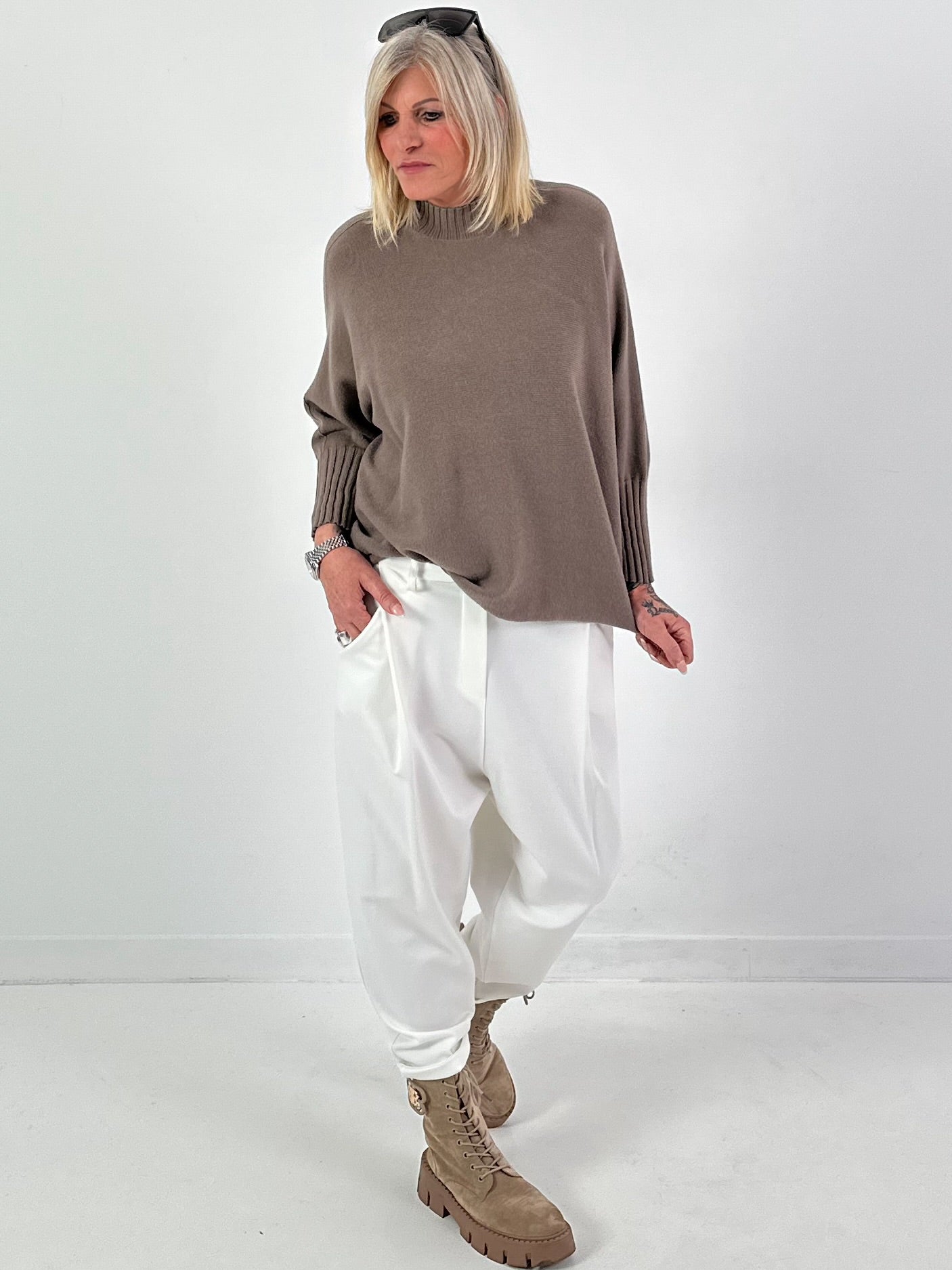 Turtleneck Pullover Modell "Free Fall" - taupe