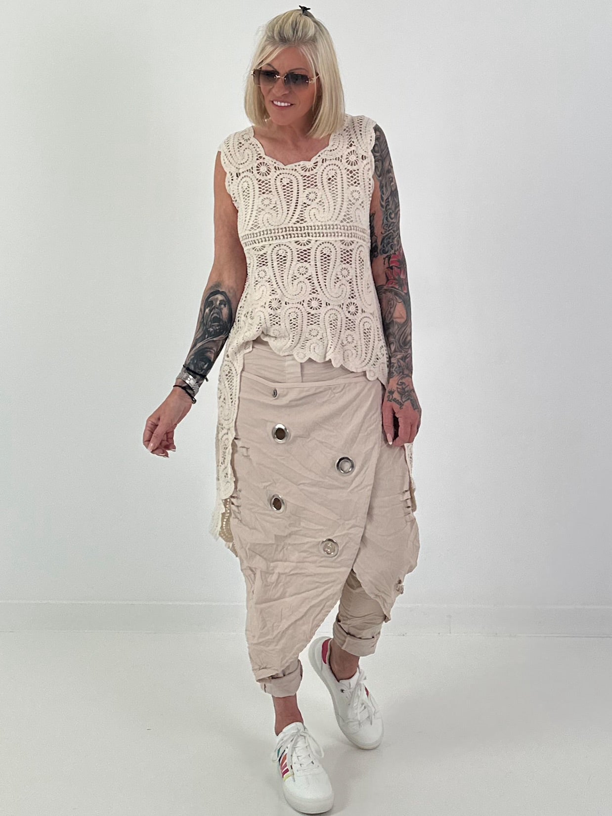 Ibiza Crochet Shirt - beige