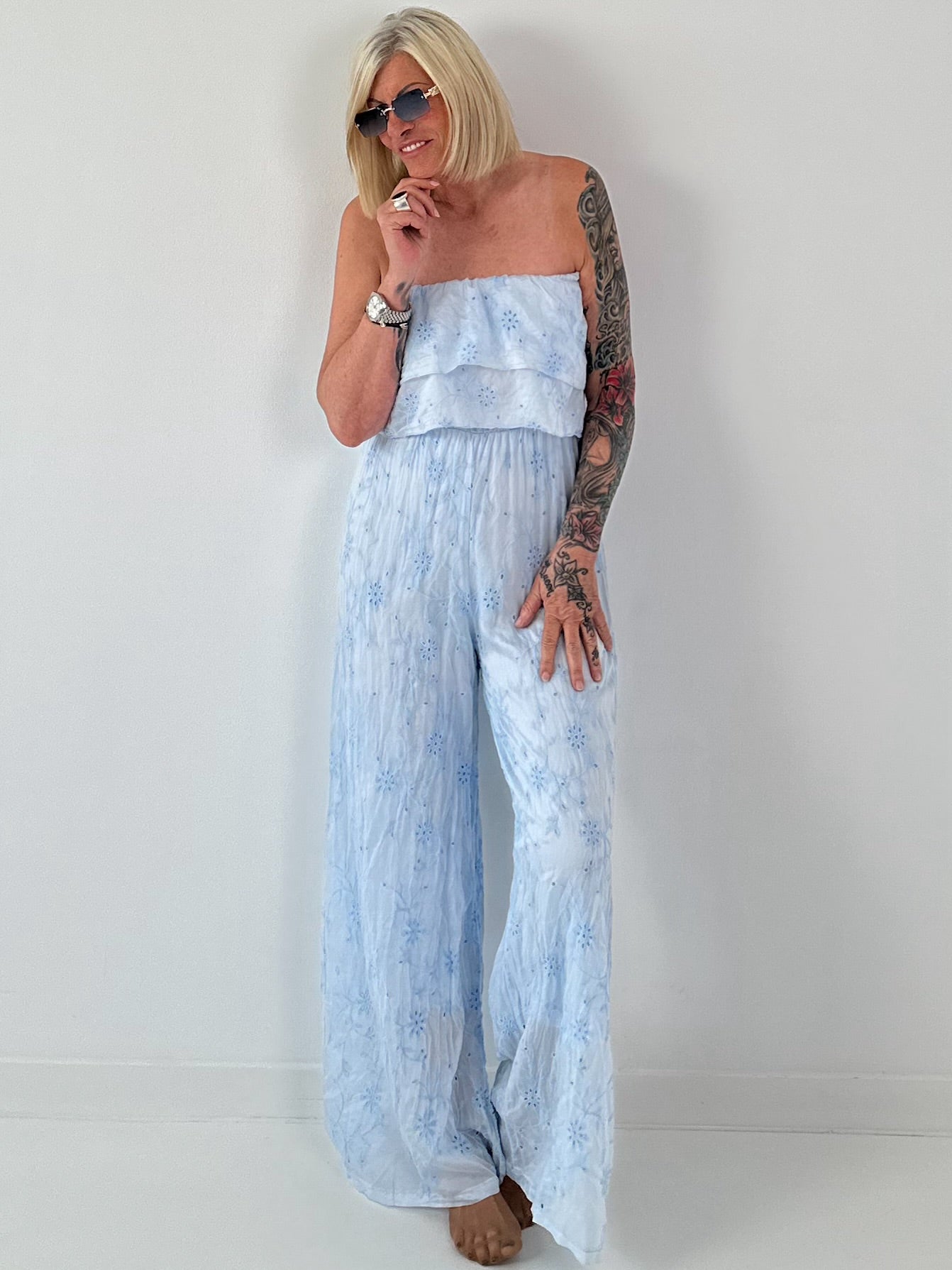 Romantischer Sommer Overall - hellblau
