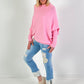 Pullover with leg warmers, model "Fluid Form" - pink