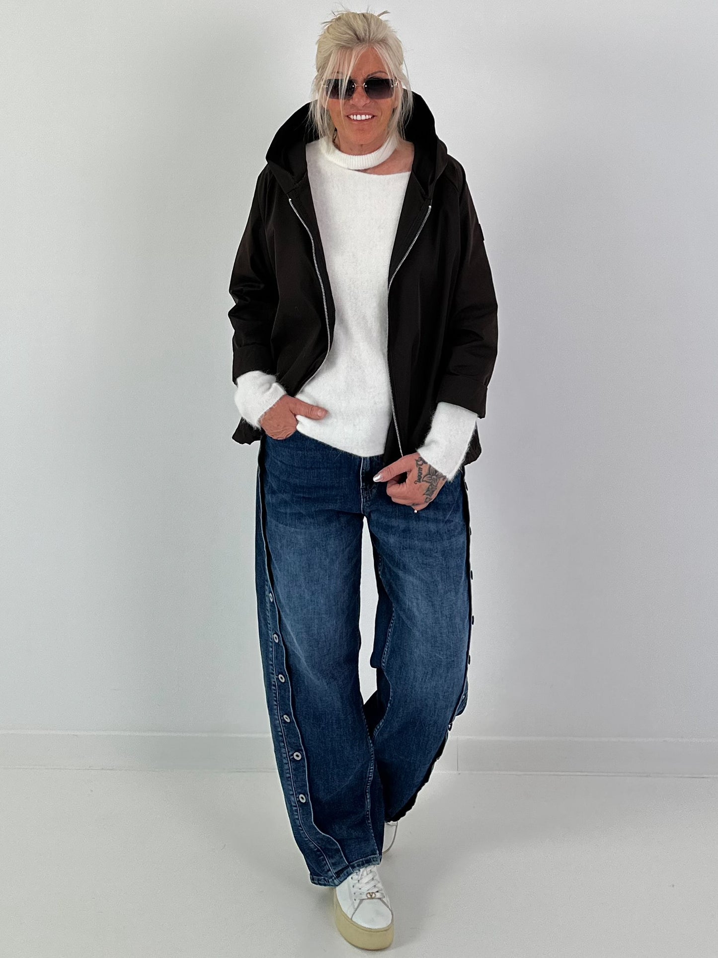 Lightweight hooded jacket - mocha