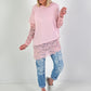 Trui met kanten mouwen - roze