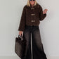 Jacke in kuscheliger Teddy-Curly-Optik - mokka