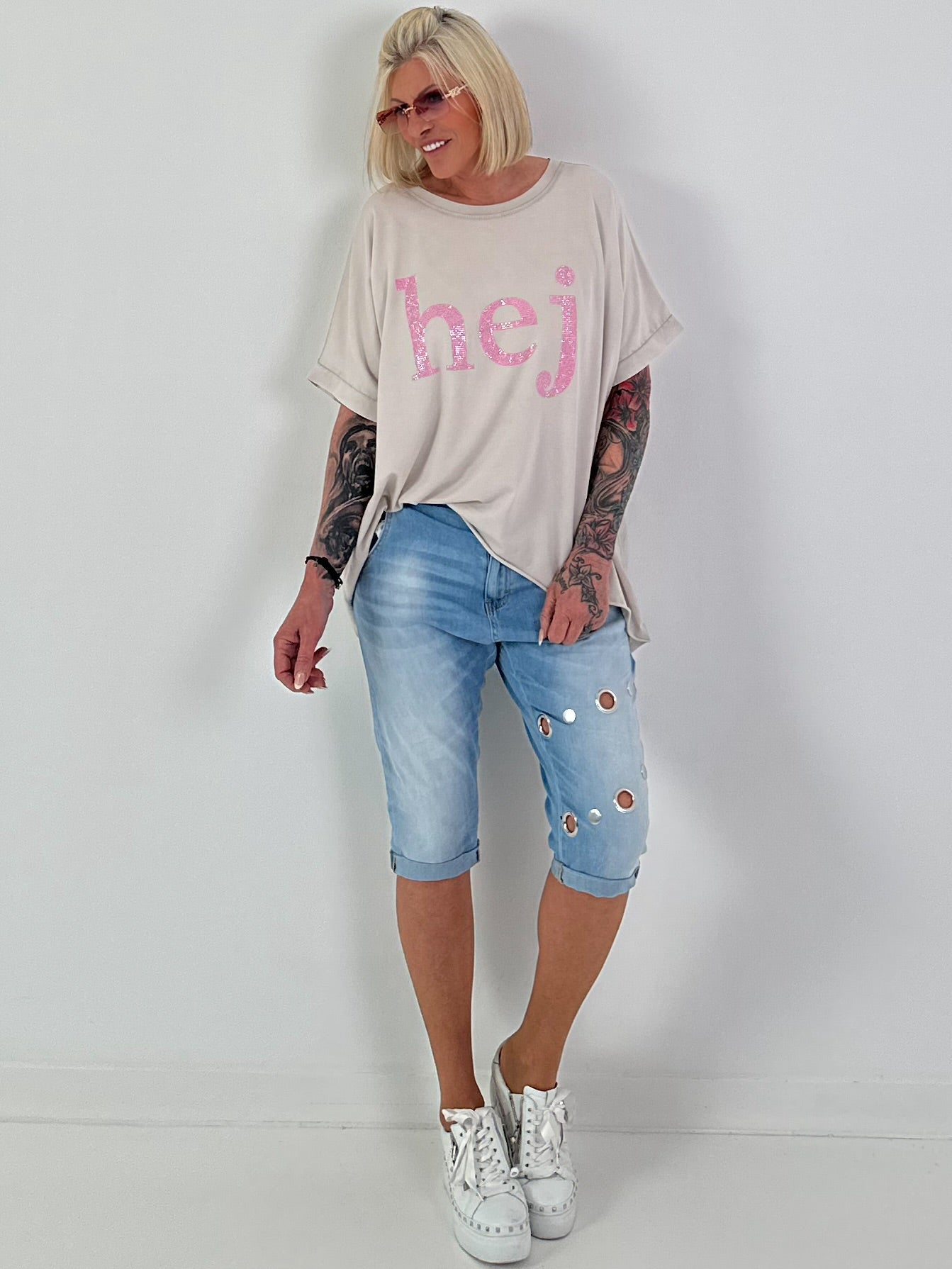 T-shirt Hej - beige