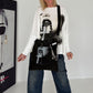 Denim-Bag mit Strassmotiv Woman & Cross - used-black