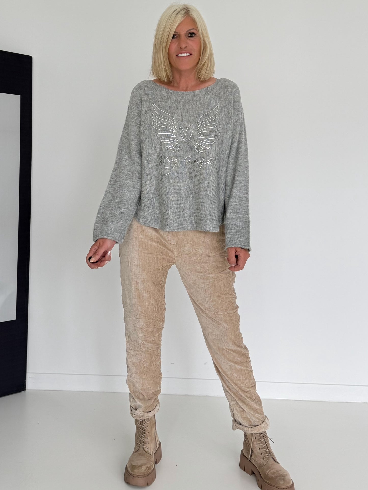 Weicher Pullover My Angel - grau