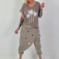 Stylische Hose im Knit-Look - taupe