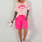 Sweat Short mit Nieten - neonpink ( lieferbar ab 04.05.26)