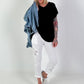 T-Shirt with Back Tie - Black