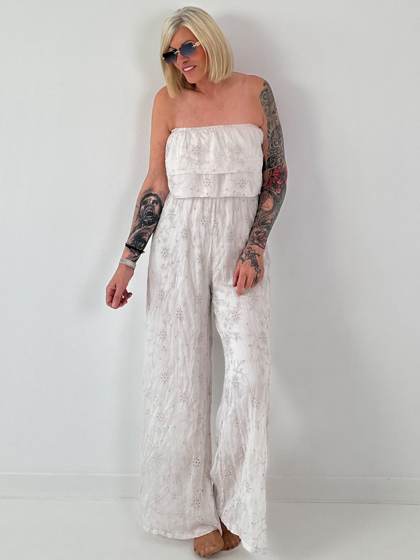 Romantischer Sommer Overall - beige