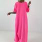 T-Shirt Kleid mit Ösen -neonpink
