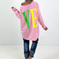 Oversized shirt model "Love Pop" - pink