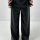 Leather-look trousers, model "Smooth Faux" - black