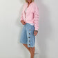 Bomber jacket with ruched sleeve - pink
