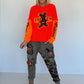 Grobstrickpullover mit Sweatärmeln - neonorange