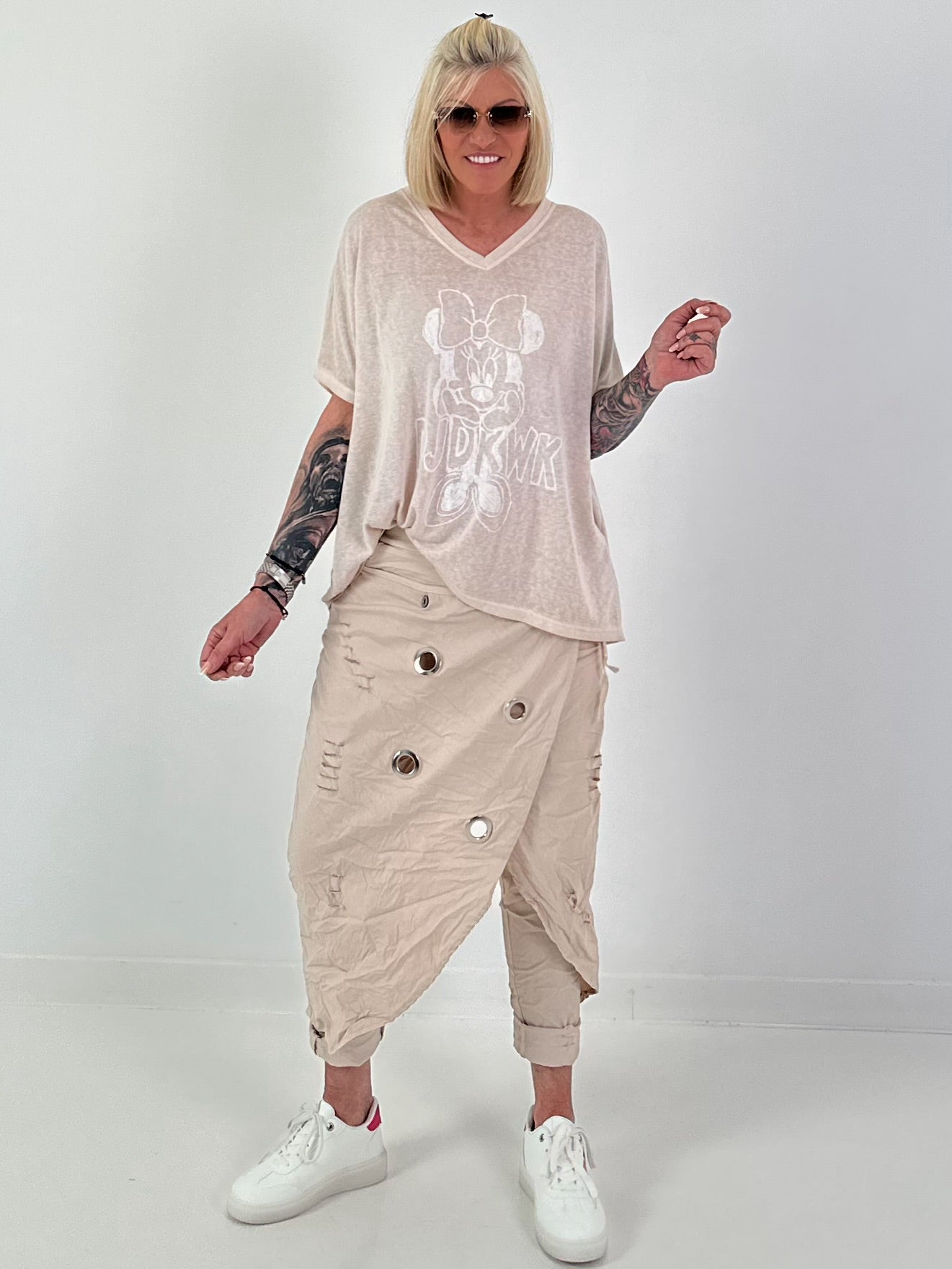 Fine knit shirt Mouse - beige