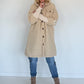 Teddymantel met mouwen met omslag - beige
