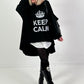 Oversized shirt model "KEEP CALM" - black