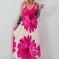 Kleid mit floralem Print - creme -pink