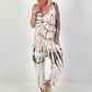 Jumpsuit mit Batikmuster - weiss-beige-dunkelbraun