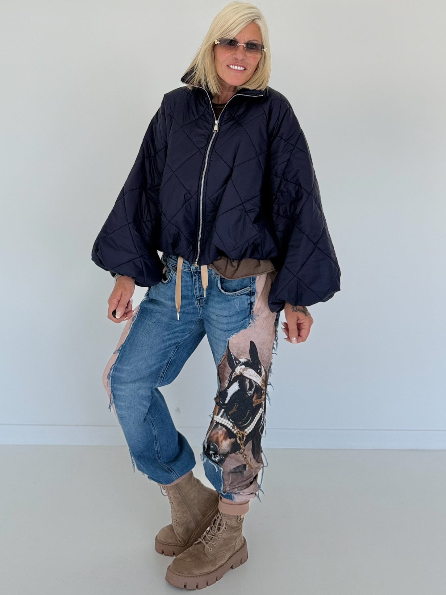 Jacke mit Puffärmelchen - marine