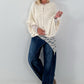 Oversized Strickjacke mit raffinierten Details - creme