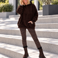 Hoodie in Teddy-Curl-Optik - mokka