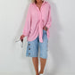 Long blouse with tie — pink