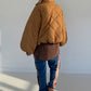 Jacket with puff sleeves - camel