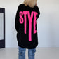 Oversized Shirt Style - schwarz