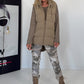 Weste mit schimmerndem Finish und Kapuze - taupe