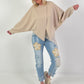 Oversized Sweater überlappend - beige