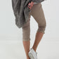 Capri Hose mit Bindeband - taupe