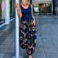 Ripp Top mit fransigen Abschlüssen -  blau