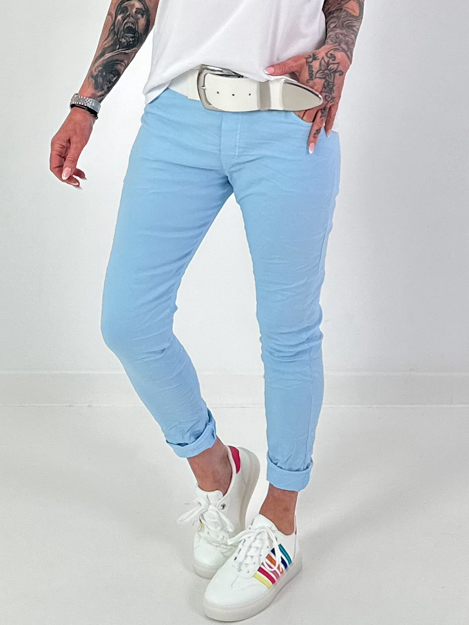 Basic Jogpants mit Bindeband - hellblau