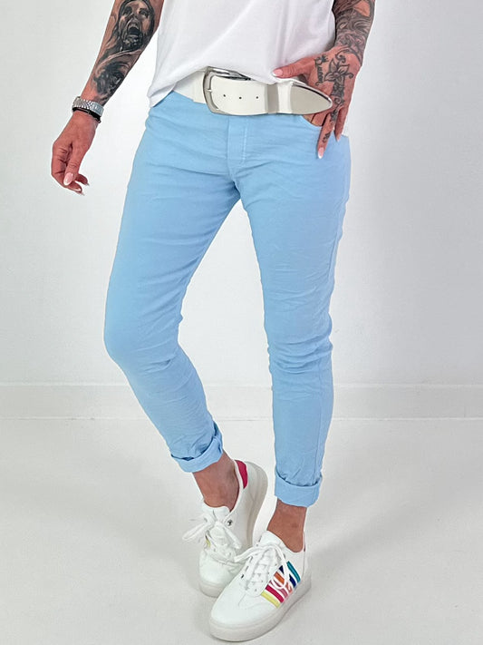 Basic Jogpants mit Bindeband - hellblau