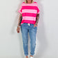 Sweat T-Shirt mit Streifen - pink-rosa