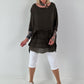Tunika im Layer-Look - schoko