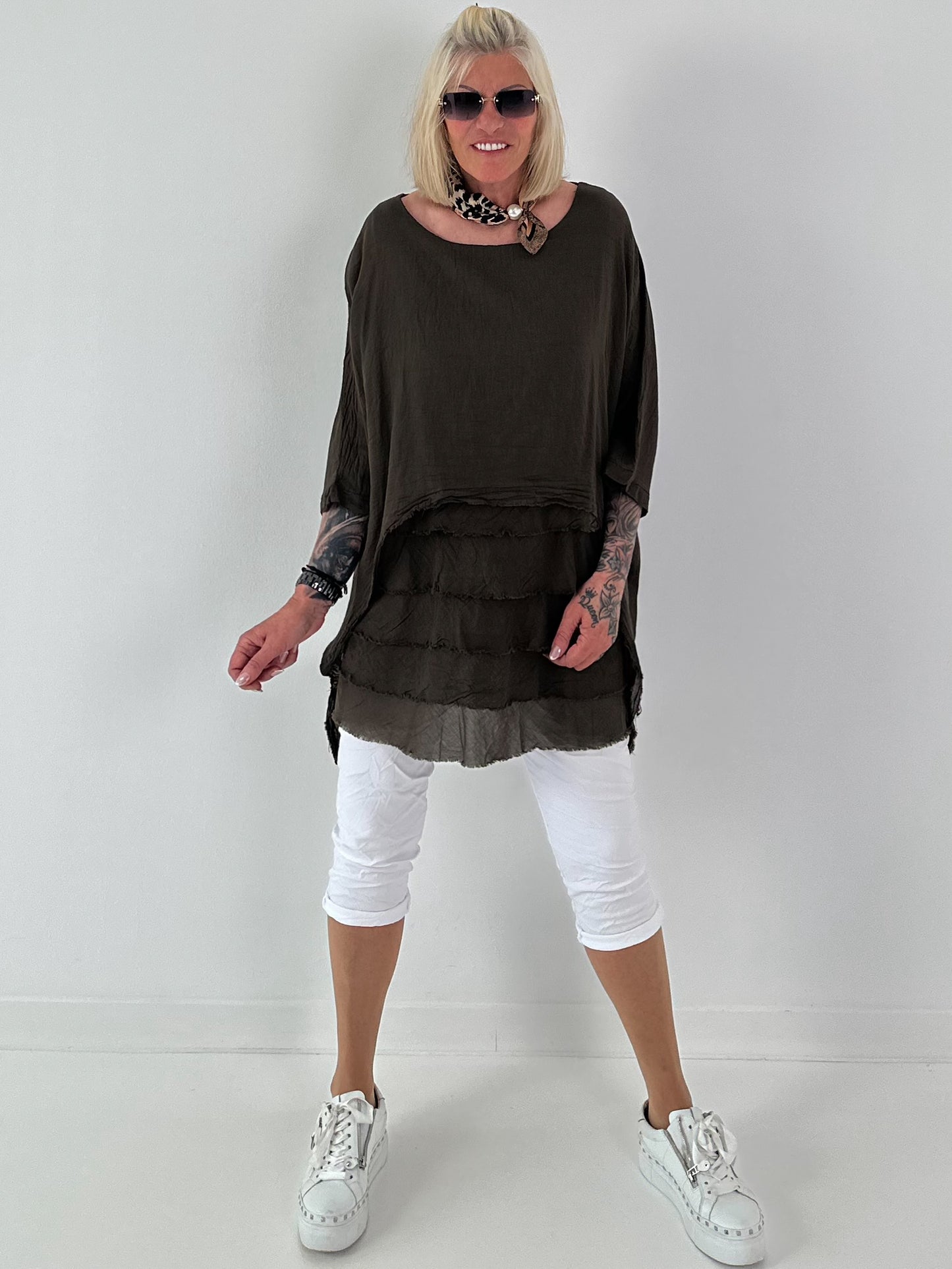 Tunika im Layer-Look - schoko