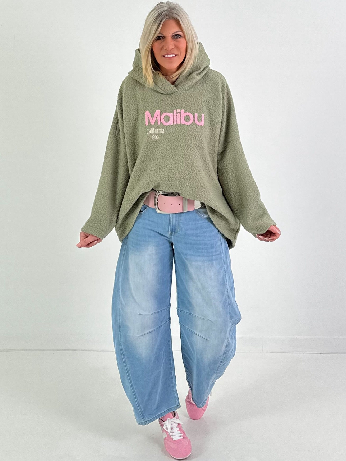 Bouclé Hoodie Malibu - salbei