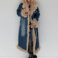 Jeansmantel mit Fell- denim
