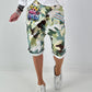 Short baggy shorts with overlap - beige