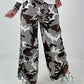 Balloon Linen Trousers with Fringe Details - taupe