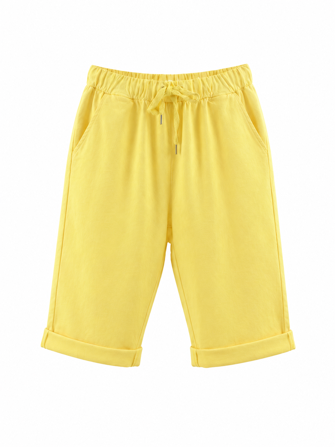 Kurze Hose mit Bindeband - gelb