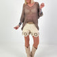 Oversized Crochet Jumper - Taupe