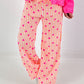 Musselin Hose mit Streifen - neonorange-weiss-pink