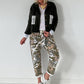 Jacke mit Pailletten Taschen- oliv